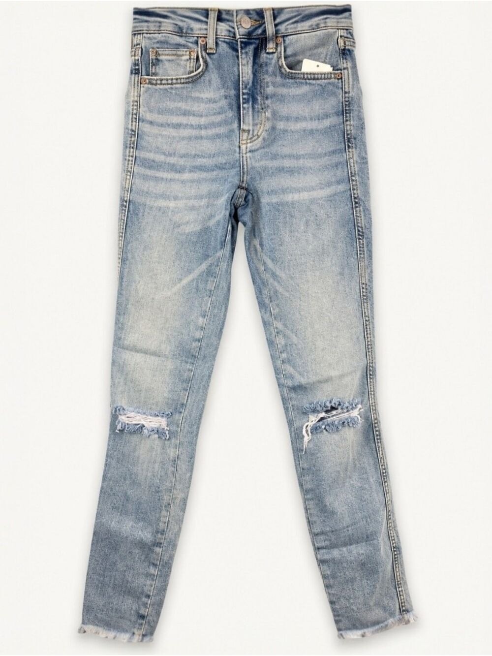 Free People We The Free Distressed Raw Hem Jeans 24 Cool Girl NWT